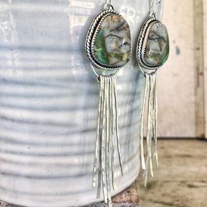 Turquoise fringe earrings